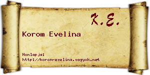 Korom Evelina névjegykártya